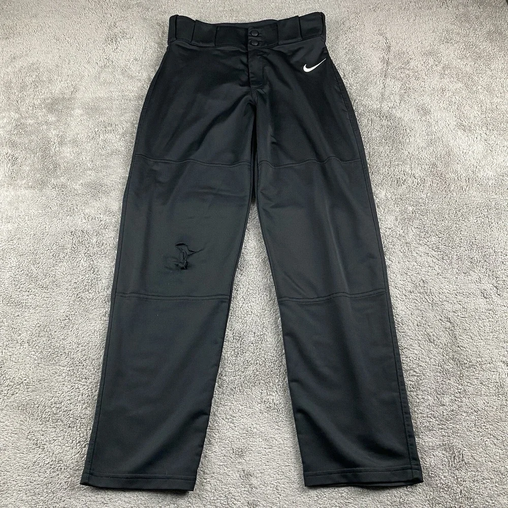 Nike Softball Pants Youth XL Black Athletic Button Flat‎ Front